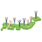 地域の定住人口増加のイラスト